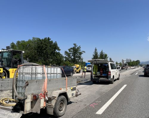 Auf der A 14 kommt es bei Dornbirn zu Behinderungen wegen einer Baustelle. VN/Plesch