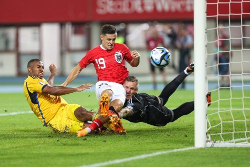 Das 1:0 von Christoph Baumgartner (Bild) sorgte für die Erlösung in einem hitzigen Spiel. In der Tabelle liegt Österreich damit weiter drei Punkte vor Belgien auf Platz eins. gepa