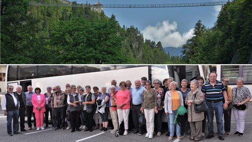 Das Begehen der Hängebrücke war für die 34 Teilnehmer ein tolles Erlebnis. PVÖ partenen