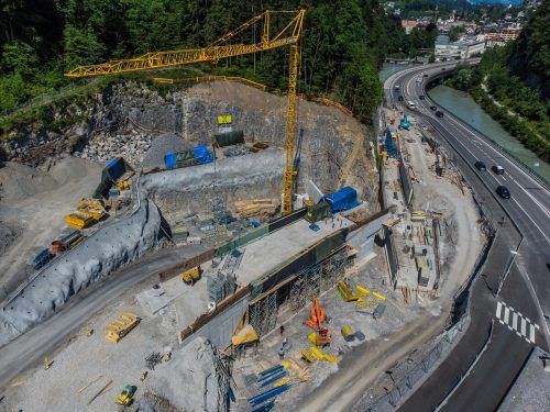 Die Bauarbeiten beim Feldkircher Stadttunnel, hier in der Felsenau, liegen laut den Betreibern im Zeitplan. Vn/Steurer