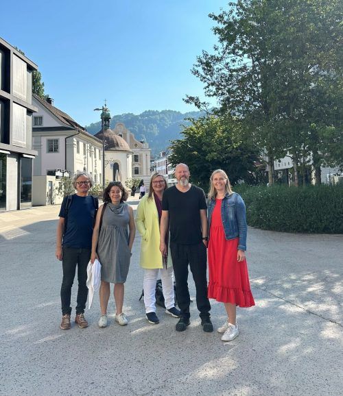 Die grünen Bundesräte besuchten Vorarlberg: (v.l.) Adi Gross, Elisabeth Kittl, Claudia Hauschildt-Buschberger, Marco Schreuder, Maria Huber. Grüne