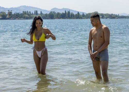 Die Pipeline in Bregenz ist der Lieblingsbadeplatz von Andressa Campos und ihrem Cousin Francesco. VN/Paulitsch