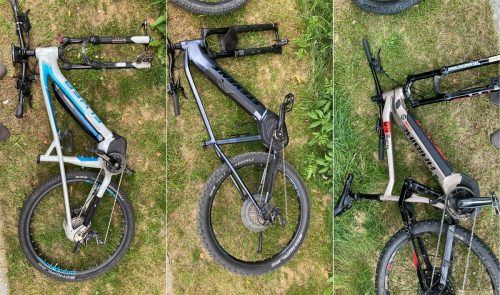 Die von der Polizei sichergestellten E-Bikes warten auf ihre rechtmäßigen Besitzer. polizei