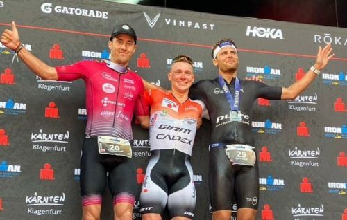 Max Hammerle (l.) kürte sich beim Ironman Austria am Wörthersee zum österreichischen Vizemeister hinter Sieger Georg Enzenberger. privat