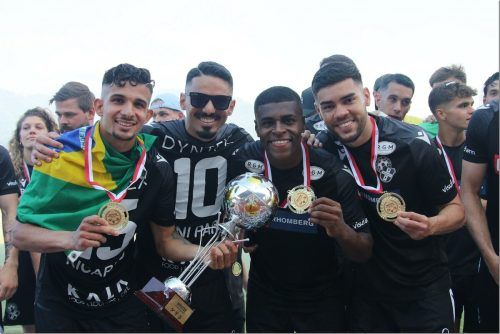 Mit der Kraft der brasilianischen Fußballkunst, von links: Ricardo Souza Oliveira, Vinicius Gomes, Reinaldo „Keke“ und Gabryel Monteiro de Andrade. Luggi Knobel