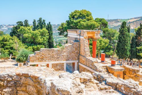 Rekonstruierter Nordeingang des Palastes von Knossos. Shutterstock