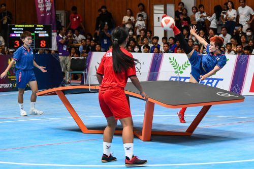 Teqball wurde 2014 erfunden. Die Mischung aus Fußball und Tischtennis erfreut sich in Asien großer Beliebtheit und ist ein Bewerb bei den Europaspielen.  APA