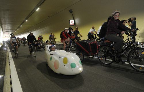 Am 24. Juni 2012 konnte die neue Pfändertunnelröhre per Fahrrad besichtigt werden.