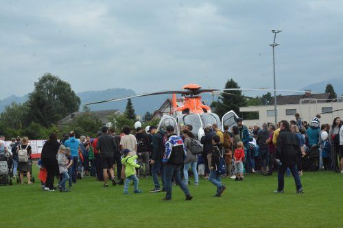 Beim Sicherheitstag in Lustenau war auch der Rettungshubschrauber Gallus 2 zu sehen. BVS