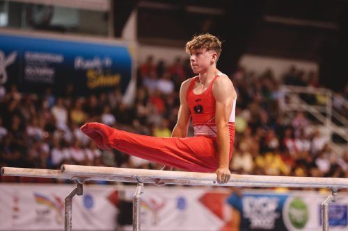 2022 verpasste Gino Vetter als Fünfter im Barrenfinale und Sechster im Mixed-Bewerb nur knapp eine EYOF-Medaille. GEPA