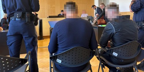 Die beiden litauischen Angeklagten vor dem Schöffensenat am Landesgericht Feldkirch. vn/gs