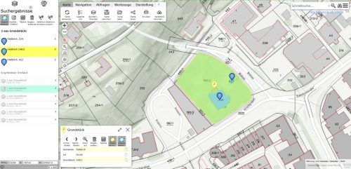 Ein Blick ins Kataster zeigt: Der Park ist eines vieler Beispiele für offiziell unbebaute Grundstücke. Vorarlberg Atlas