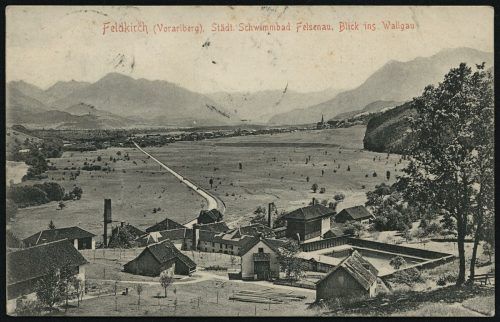 Eine alte Postkarte zeigt das Schwimmbad im Jahr 1905.