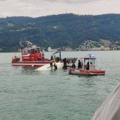 Jolle bei Bregenz in Seenot