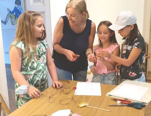 Im Kreativ-Workshop, der ca. zwei Stunden dauert, fertigen die Kinder eigene Kunstwerke an. map