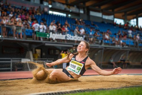Isabel Posch wurde Vizemeisterin im Weitsprung, mit Landesrekord über die 100 m Hürden und gewann Bronze im 200-m-Lauf. ÖLV/amriphoto