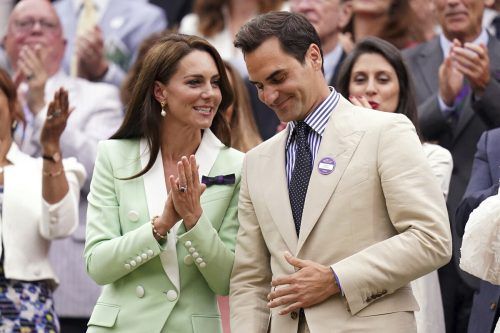 Prinzessin Kate und Roger Federer unterhielten sich angeregt.     ap