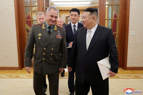Russlands Verteidigungsminister und Nordkoreas Machthaber. KCNA/Reuters