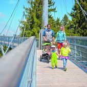 Waldabenteuer im Skywalk AllgÄu Naturerlebnispark Den Wald aus der Vogelperspektive genießen? Das können kleine und große Waldliebhaber aus bis zu 40 Metern Höhe auf dem modernen, barrierefreien Baumwipfelpfad skywalk allgäu in Scheidegg. Ein Stockwerk tiefer bietet der skywalk allgäu zahlreiche weitere Möglichkeiten: von den Walderlebnispfaden über den Geschicklichkeitsparcours, die neue Kugelbahn, den Barfußpfad, den Abenteuerspielplatz bis zum Streichelzoo.