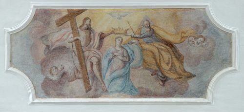Wiederentdecktes Mariä-Himmelfahrts-Fresko an der Emporenbrüstung der St.-Michael-Kirche. Willi Bernardin