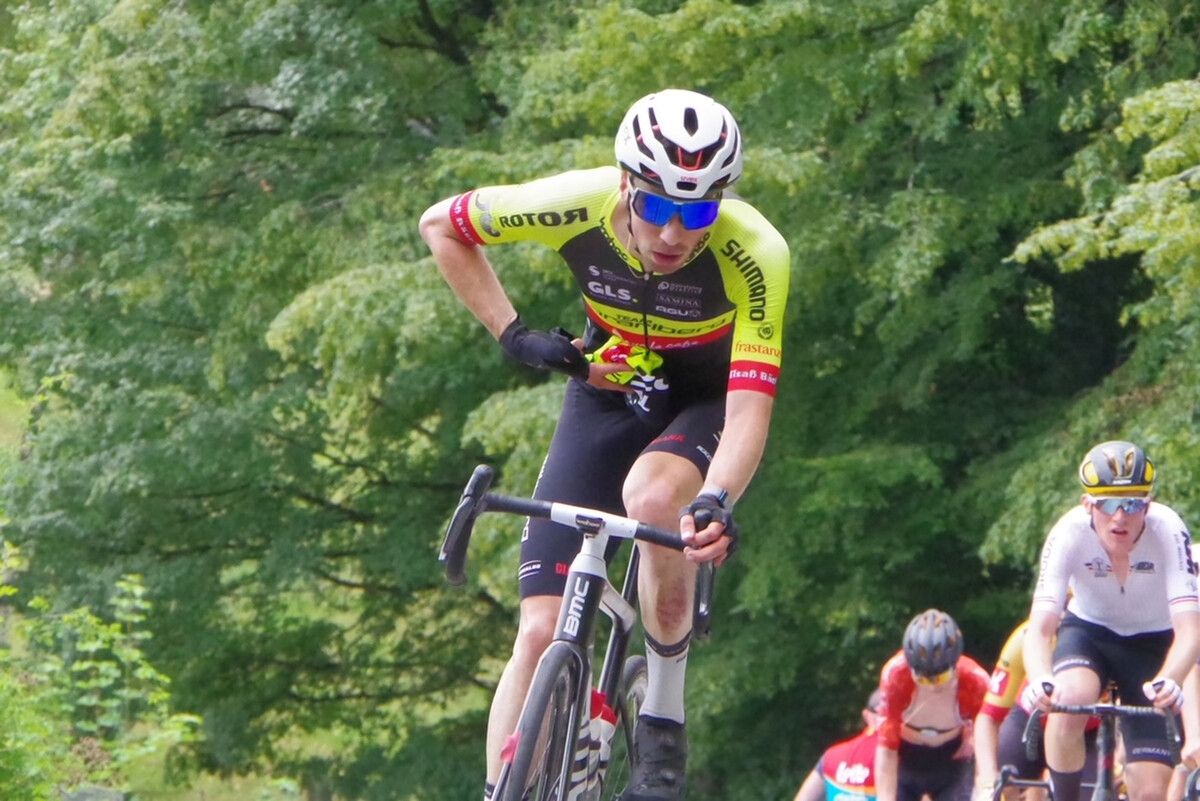 Der Schweizer Lukas Meiler fuhr eine starke zweite Etappe.team vorarlberg