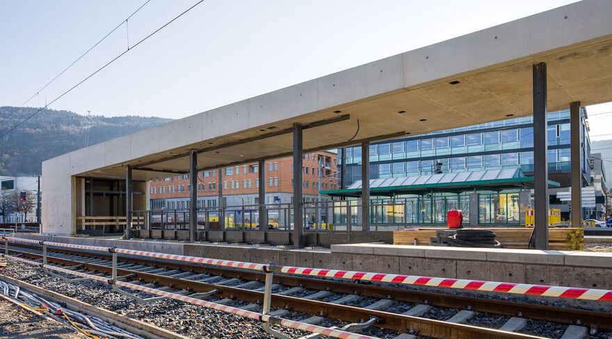 Die Hypo-Unterführung soll während des geplanten Bahnhofsneubaus als Ersatzbahnhof dienen. Stadt Bregenz