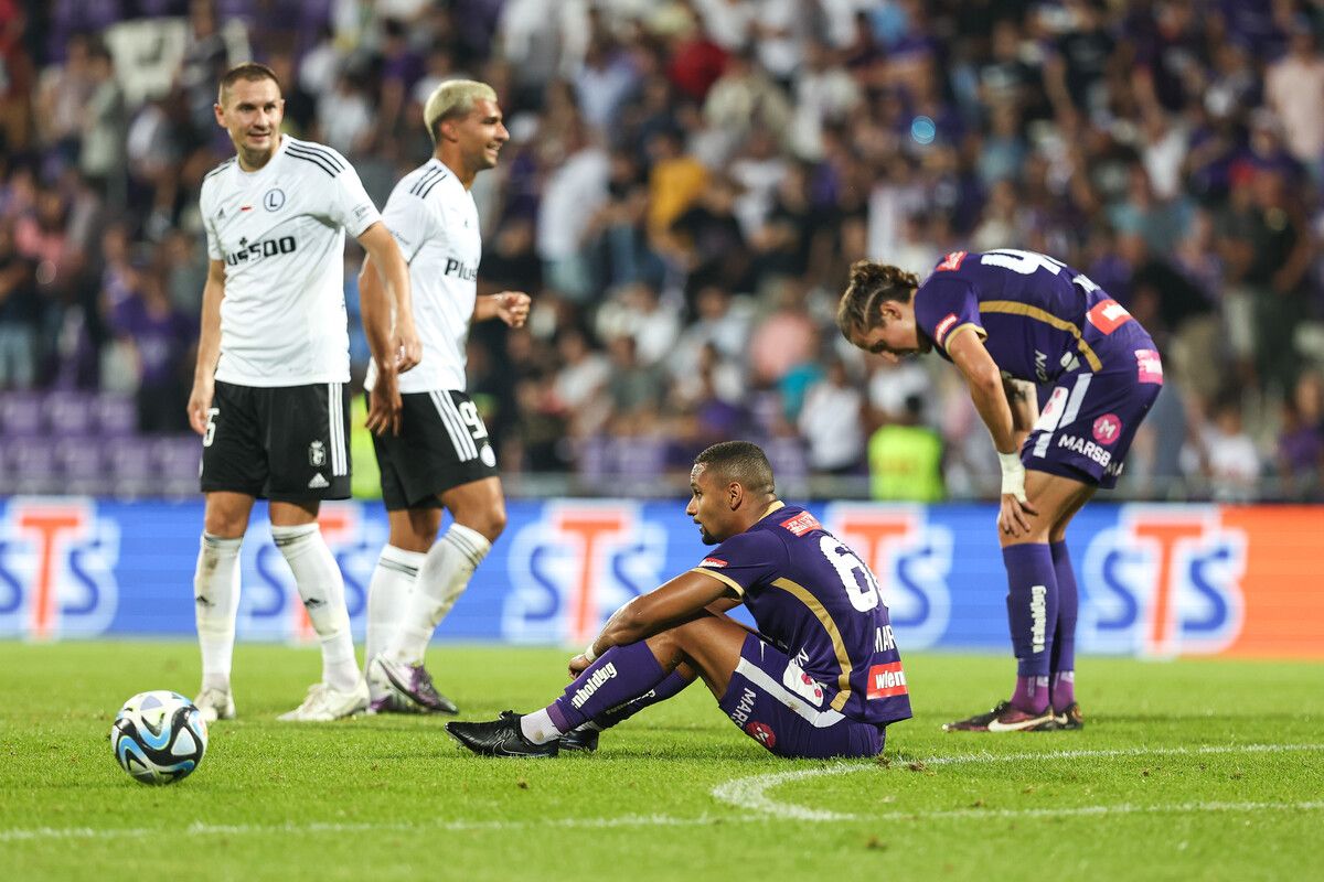 Nach einer irrsinnigen Europacuppartie scheidet Austria Wien nach einem 3:5 zuhause gegen Legia Warschau aus der Qualifikation zur Conference League aus.gepa