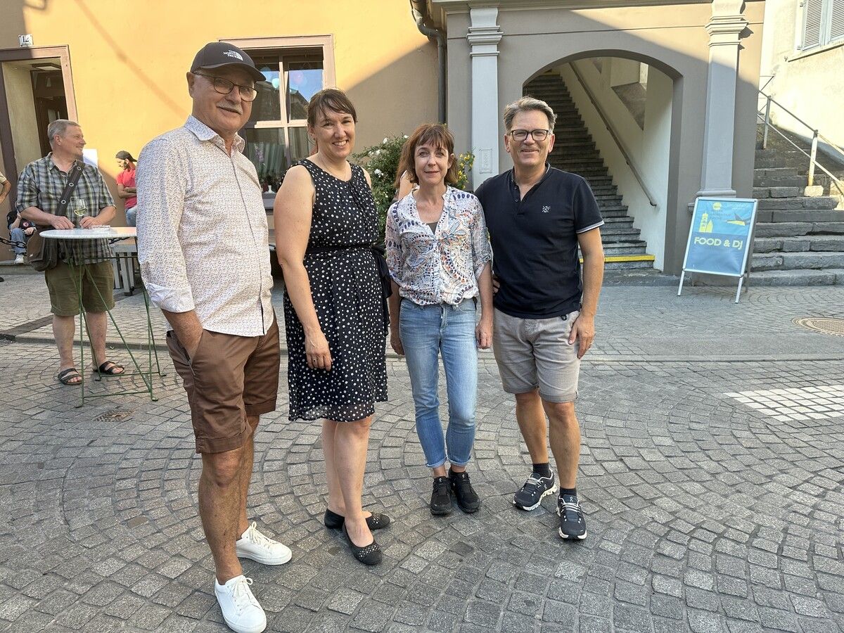 Alfons Feuerstein, Kerstin Biedermann-Smith, Bianca Wieshofer und Christoph Gebhard freuten sich über die vielen Besucher.BI (4)