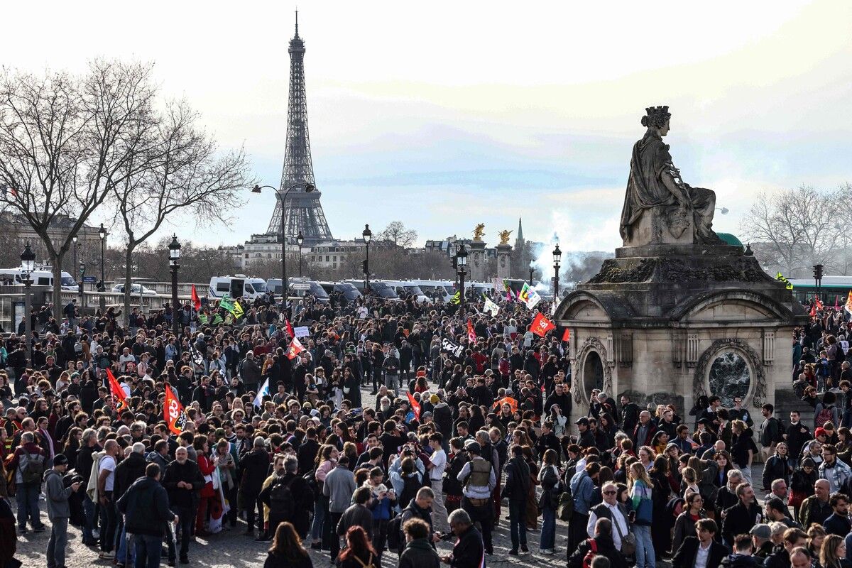 Ein Archivbild aus dem März: Die Pensionsreform sorgte in Paris für Aufruhr.AFP