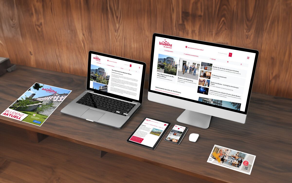Im frischen Design präsentiert sich die neue Website.stadt bludenz