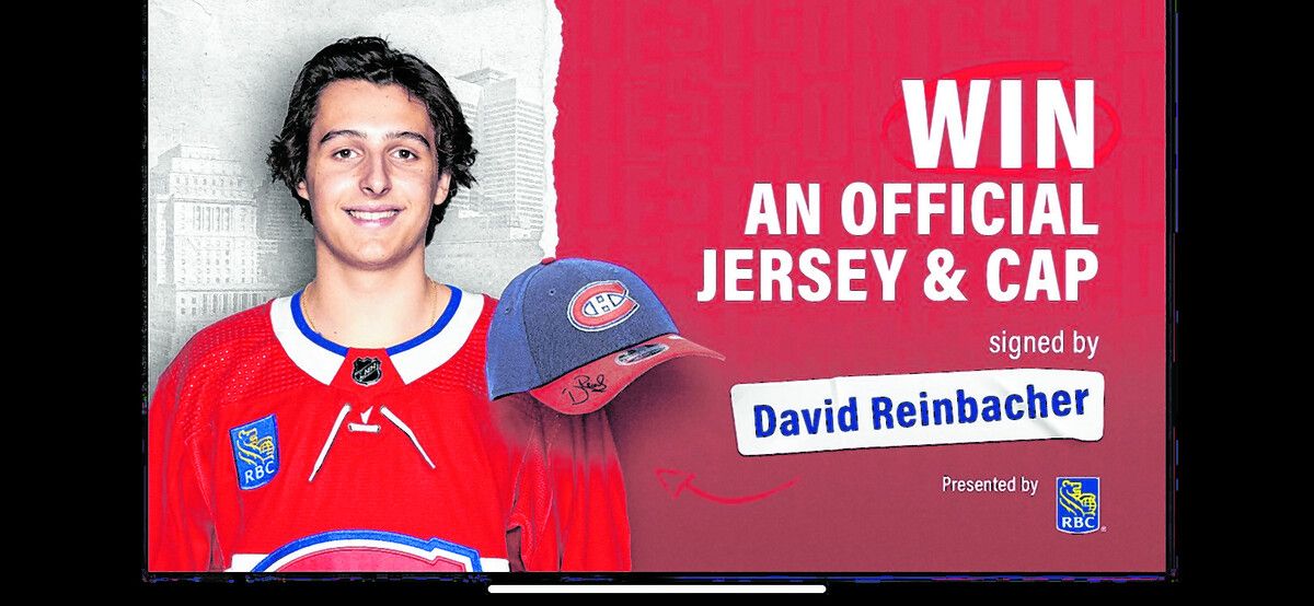 Ist auch als Werbeträger gefragt: Von David Reinbacher gibt es ein Habs-Trikot und eine Kappe zu gewinnen.