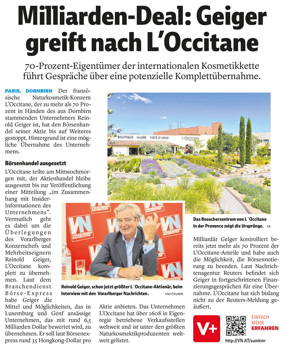 VN-Bericht vom 10.8.2023: Damals wurde der Börsenhandel bereits bis auf Weiteres gestoppt.