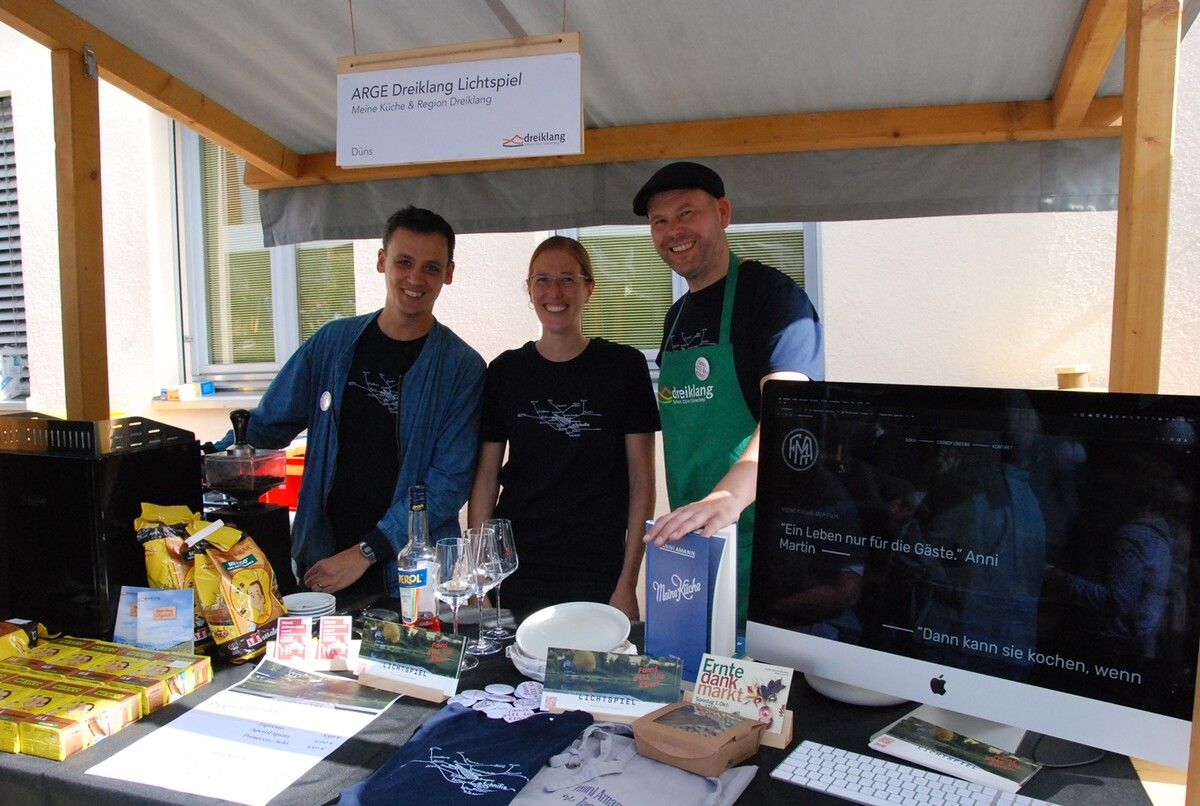 Am Dreiklang-Stand auf dem Erntedankmarkt wurde die Region genussvoll präsentiert.