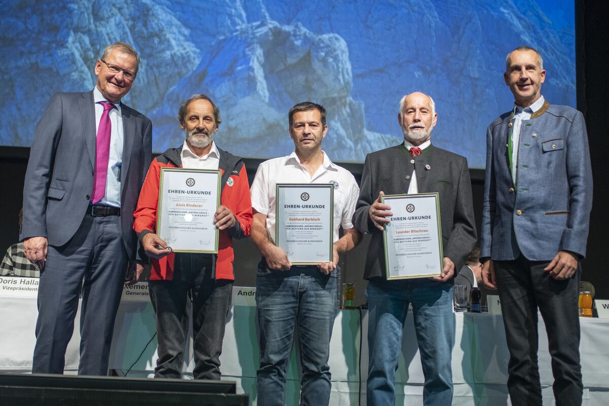 Andreas Ermacora, Alois Rinderer, Bertram Klehenz (Vertretung für Gebhard Barbisch), Leander Bitschnau und Wolfgang Schnabl.alpenverein