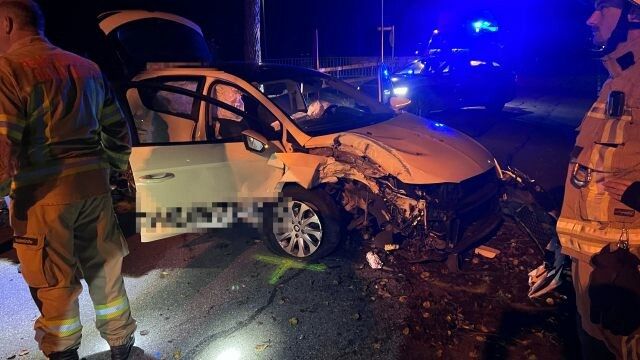 Das Auto wurde nach dem Aufprall gegen den Baum zurück auf die Fahrbahn geschleudert. Der Lenker selbst blieb unverletzt.  vlach