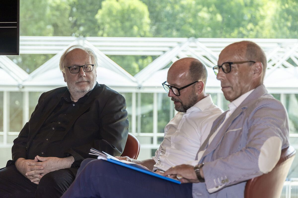 Der Bregenzer Komponist Richard Dünser, Bürgermeister Michael Ritsch und Kulturstadtrat Michael Rauth. VN/Paulitsch