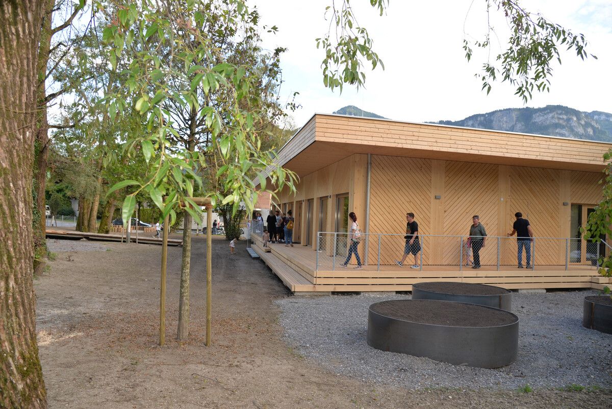 Der Kindergarten wurde aus heimischem Holz gebaut, wie die Stadt Dornbirn stolz vermeldet.Stadt