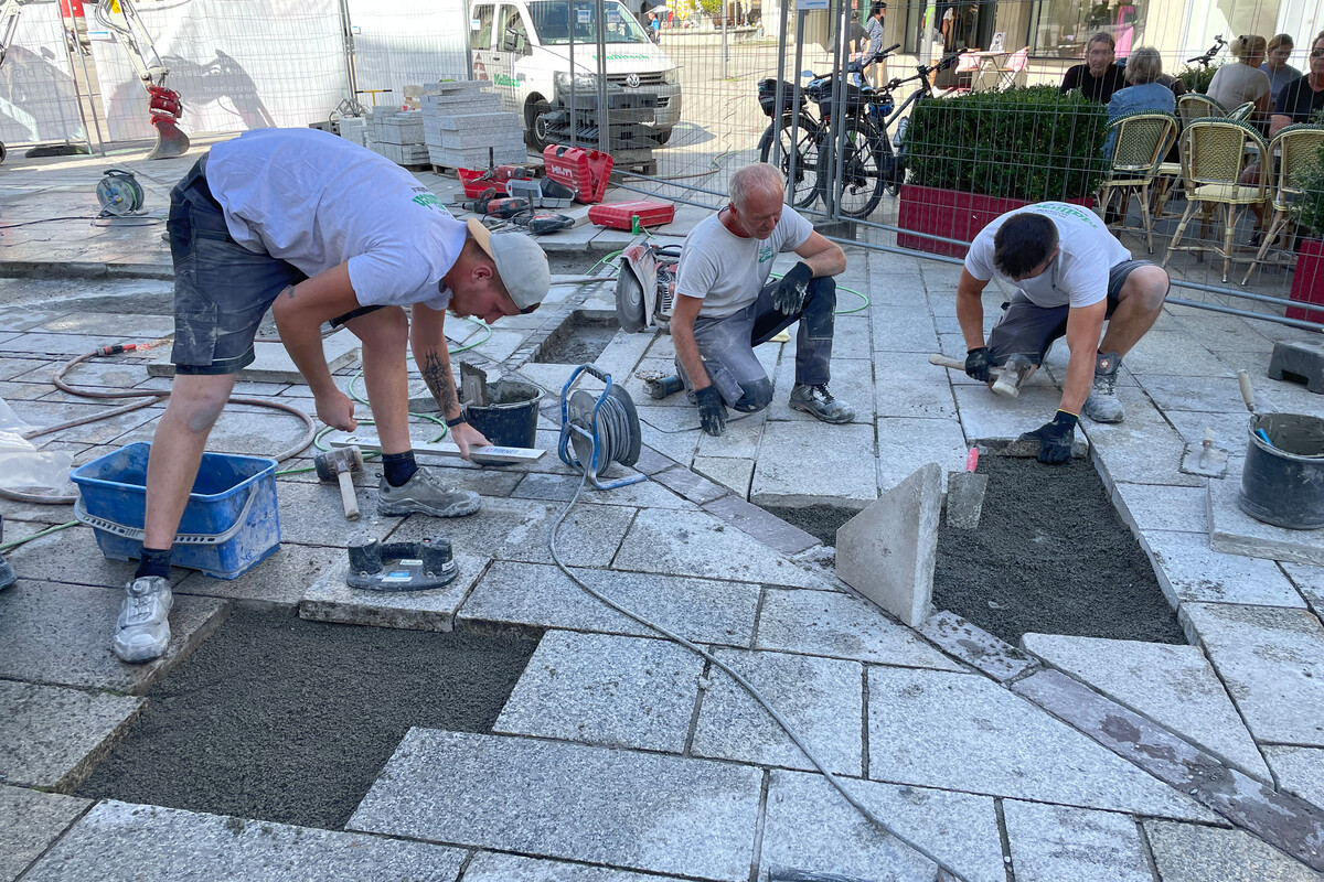 Die Sanierung des Marktplatzes in Dornbirn geht im März weiter.