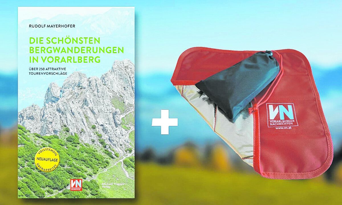 „Die schönsten Bergwanderungen in Vorarlberg“ kann im VN-Shop bestellt werden – für VN-Abonnent:innen gibt es ein VN-Sitzkissen für die Wanderung kostenlos dazu.VN