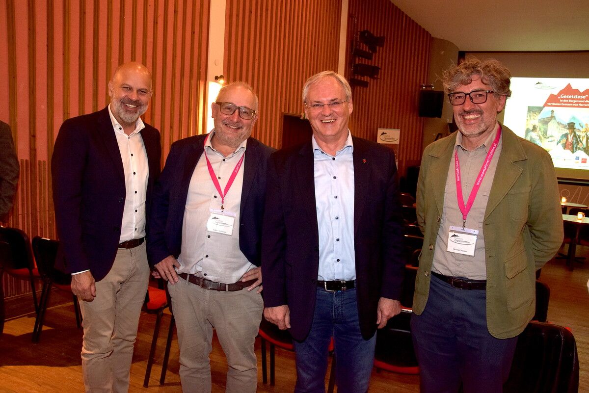 Jürgen Kuster, Robert Rollinger, Harald Sonderegger und Michael Kasper beim Montafoner Gipfeltreffen.sco(2)