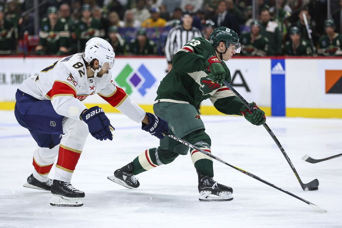 Marco Rossi verbuchte beim Spiel gegen die Florida Panthers eine Bully-Quote von 40 Prozent.