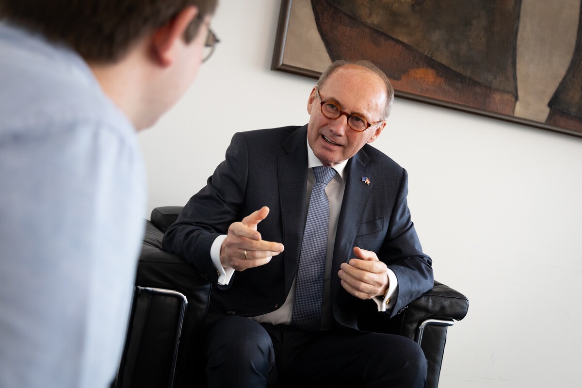 Nach seiner Rede traf sich Karas mit den VN in Wien. Gabriel Karas
