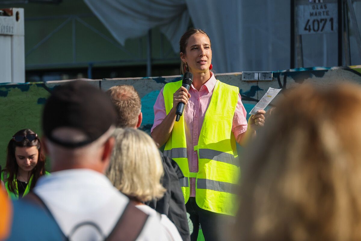 Stefanie Matei bei der Demonstration in Bregenz. VN/Steurer