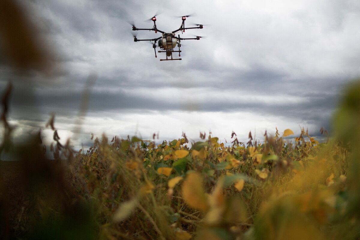 Unter anderem mit Drohnen wird Glyphosat mittlerweile über landwirtschaftlich genutzten Flächen verteilt.Reuters