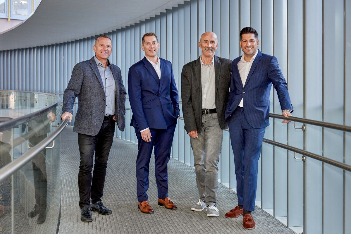 V. l.: Pflegedir. Dominik Siegele, GF Elis GmbH Austria Manuel Gohm MSc,GF St. Vinzenz Bernhard Guggenbichler, Kundenservice Elis Daniel Feistlef. FA