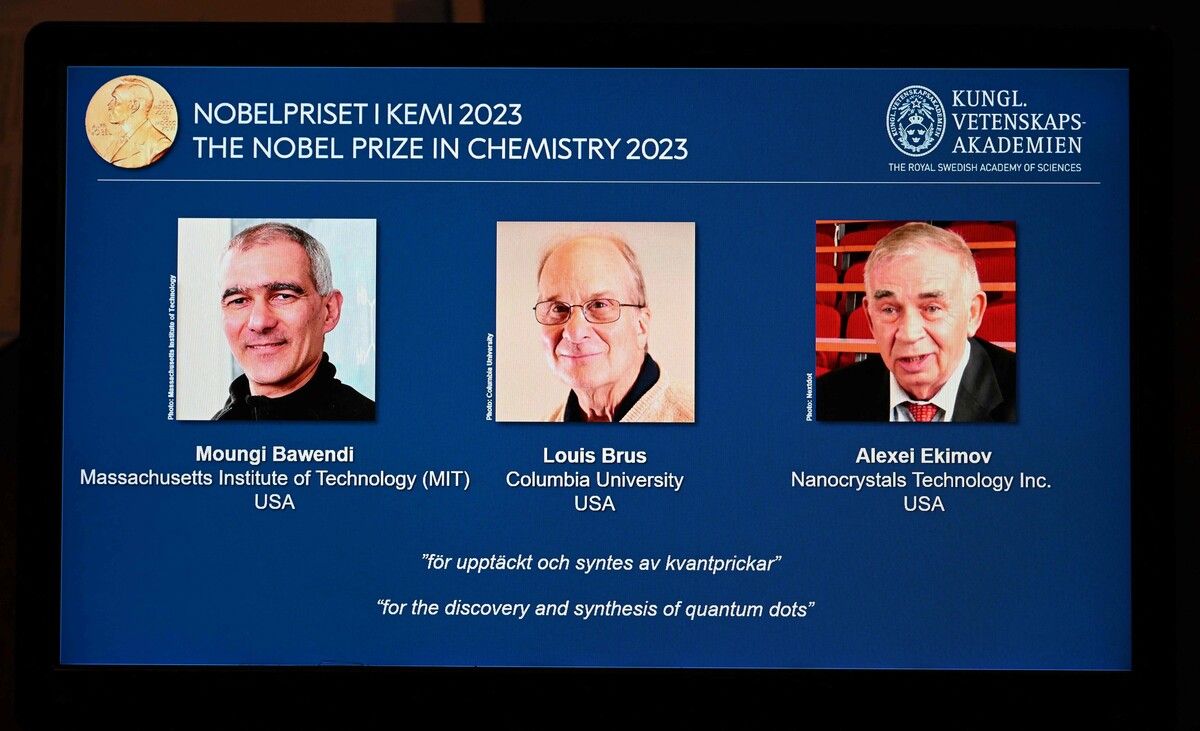 V. l.: Moungi Bawendi, Louis Brus und Alexei Ekimov wurden mit dem Chemie-Nobelpreis ausgezeichnet. AFP