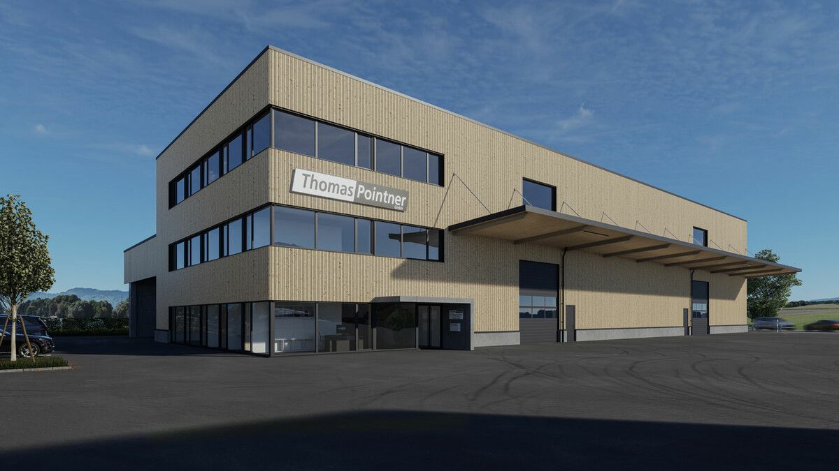 Visualisierung des Erweiterungsbaus des Verpackungsunternehmens.FA/JA