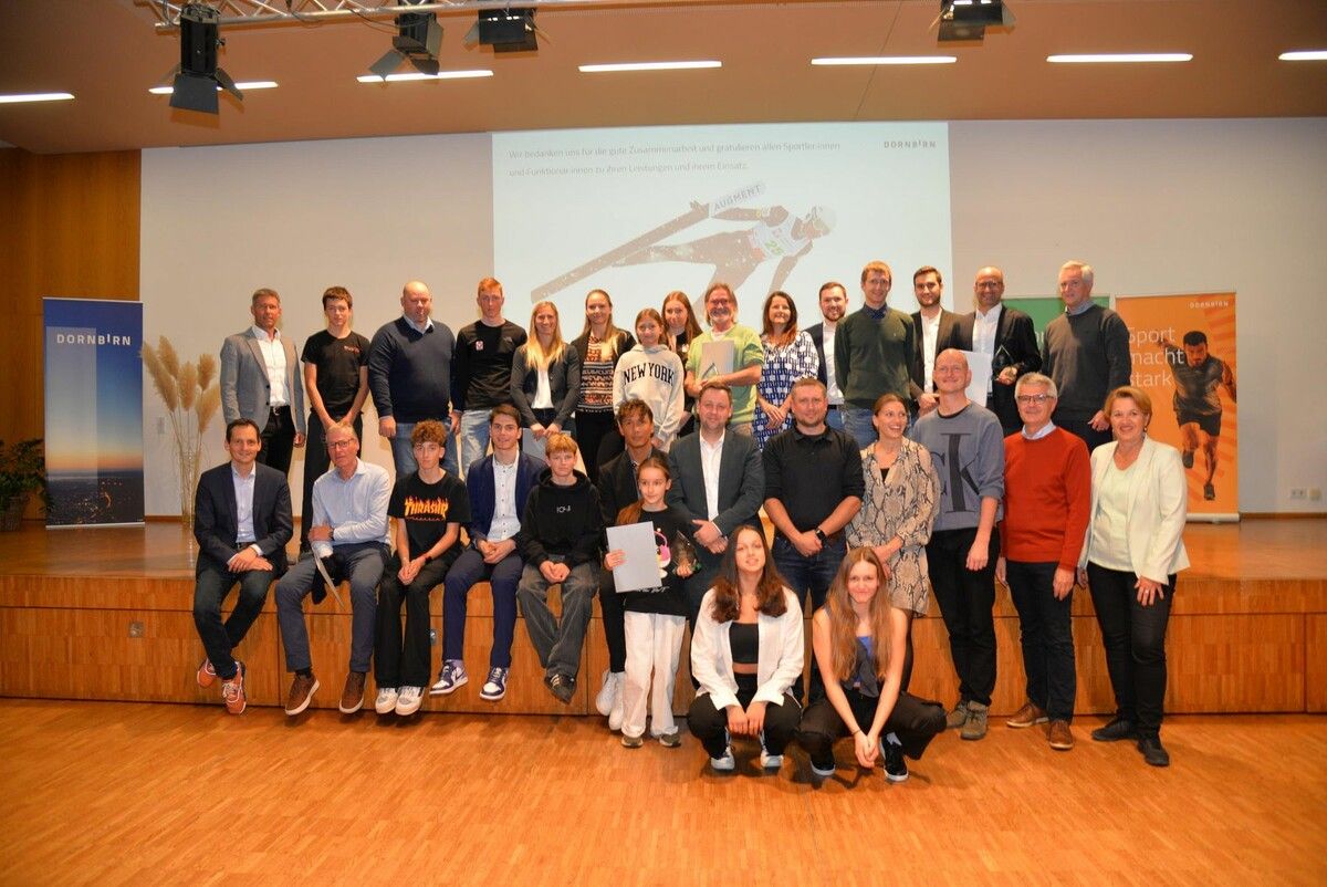 Beim zweiten „Abend des Sports“ der Stadt Dornbirn wurden Sportlerinnen und Sportler sowie die Ehrenamtlichen für ihren Einsatz ausgezeichnet.  Stadt Dornbirn