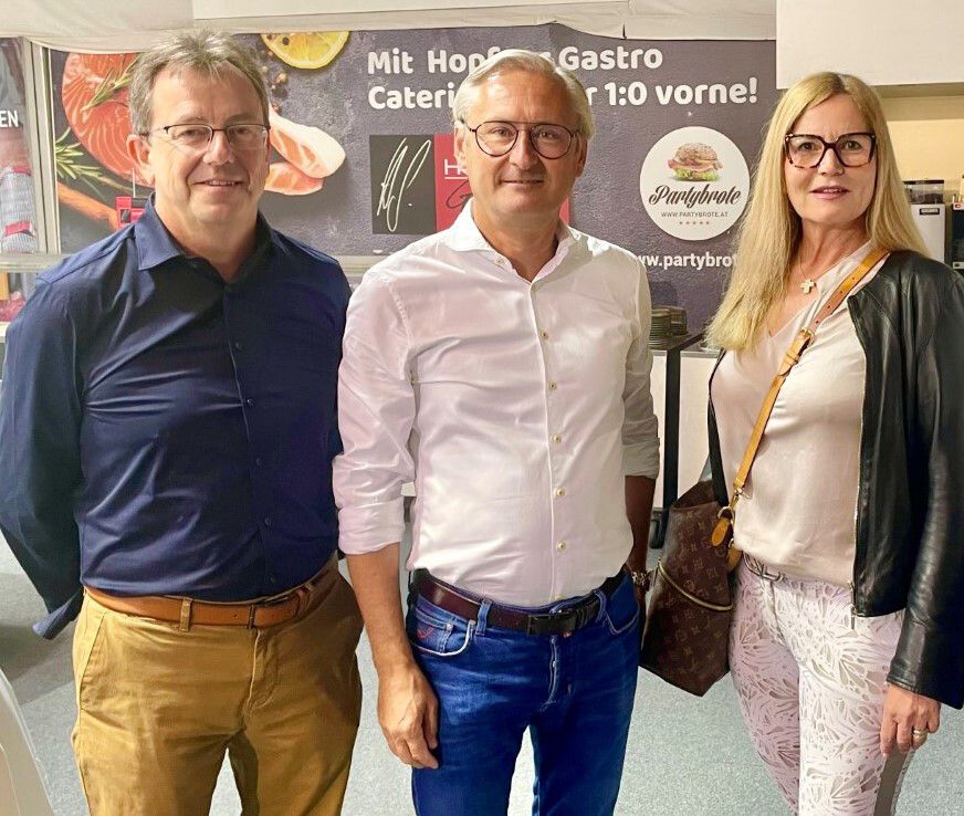 Der Dreiervorstand mit Wolfgang Frick, Gerhard Hamel und Astrid Bischof.VN