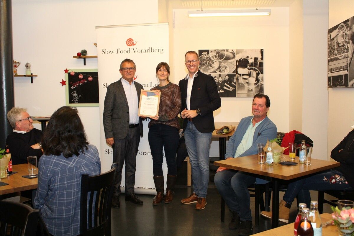 Eine Auszeichnung durch „Slow Food Vorarlberg“ erhielt Daniela Vogel im Dezember 2022.